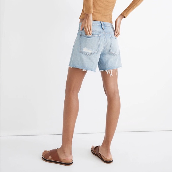 Madewell Relaxed Mid-Length Denim Shorts Steenwick Wash Ripped Edition size 28 - Picture 7 of 14